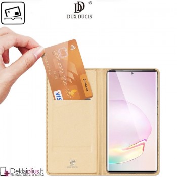 Dux Ducis dirbtinės odos atverčiamas dėklas - auksinės spalvos (Samsung Note 20)